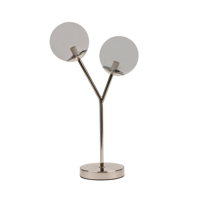 โคมไฟโต๊ะกระจกทรงกลมสองหัว