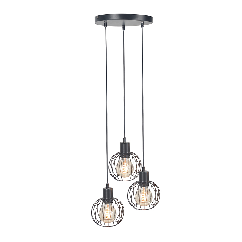 โคมระย้าเหล็กโคมไฟสามหัว